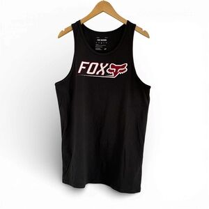 Fox Black Tank Top with Red Logo